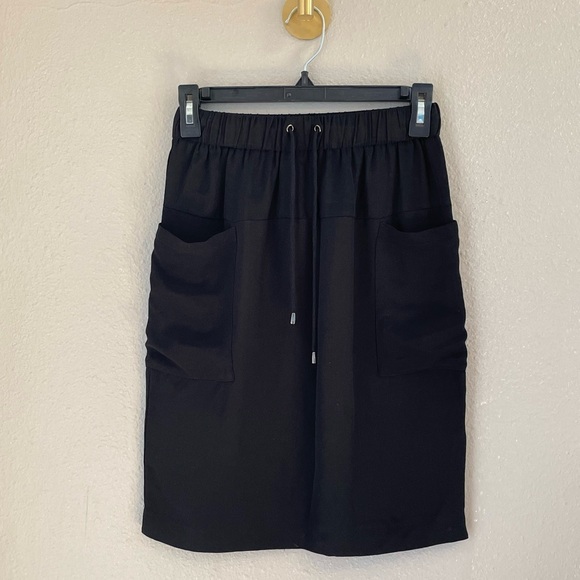 Rebecca Minkoff 100% Silk Pull-On Drawstring Skirt w/Pockets - Picture 2 of 11